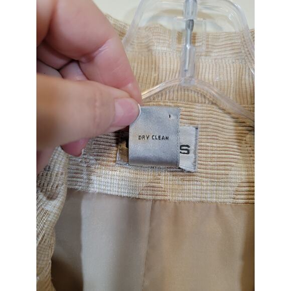 Chico's Jacquard Floral Print Hook Closure Lined Jacket Collared Size 2/ LARGE - Picture 6 of 7